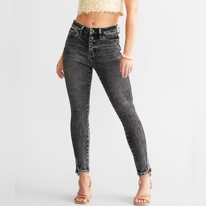 FLYING MONKEY High RISE ANKLE skinny Stretch Jean Responsibly Black Wash 24 Rock